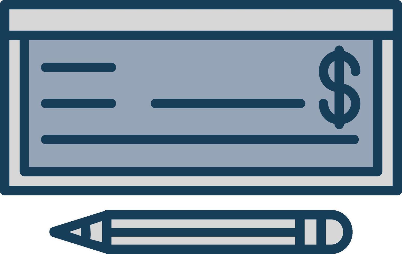 Money Check Line Filled Grey Icon vector