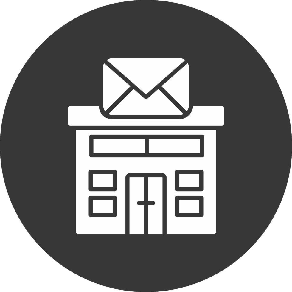 Post Office Glyph Inverted Icon vector
