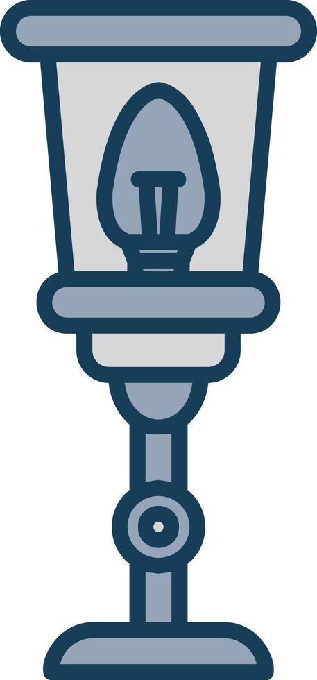 Lamp Line Filled Grey Icon vector