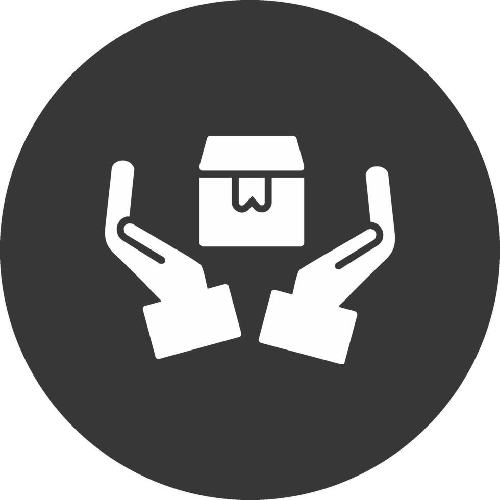 Handle With Care Glyph Inverted Icon vector