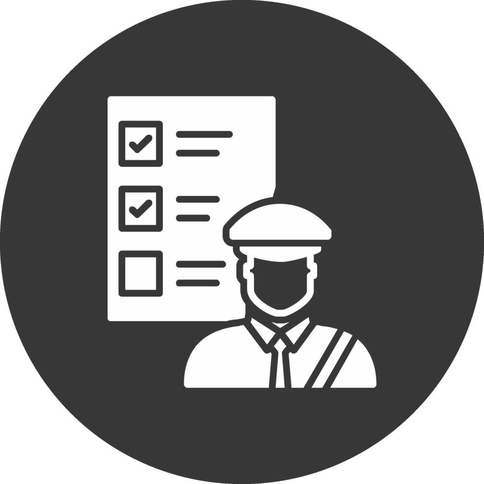 Customs Clearance Glyph Inverted Icon vector