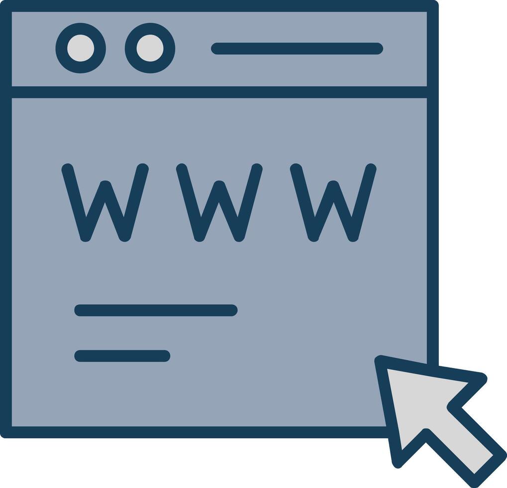 web página línea lleno gris icono vector