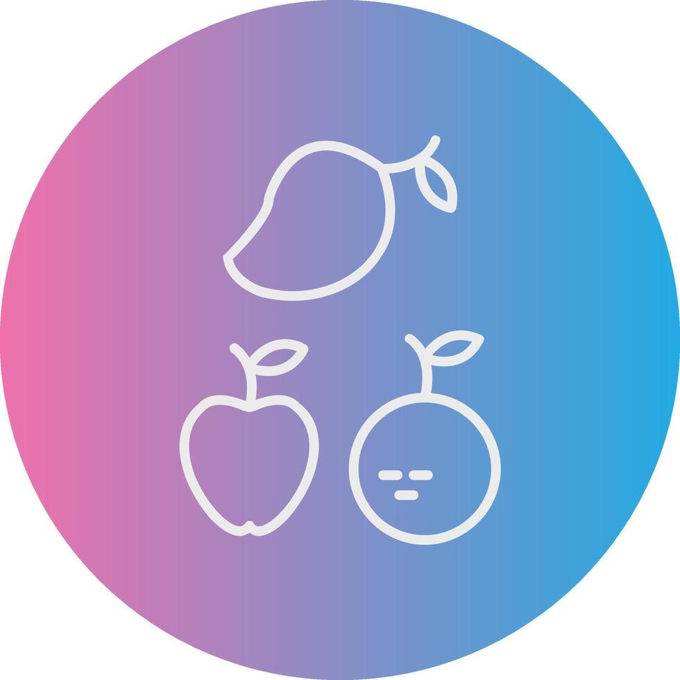 Fruits Line Gradient Circle Icon vector