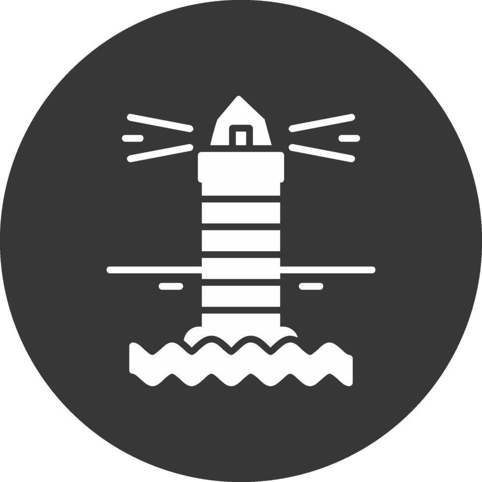 Lighthouse Glyph Inverted Icon vector