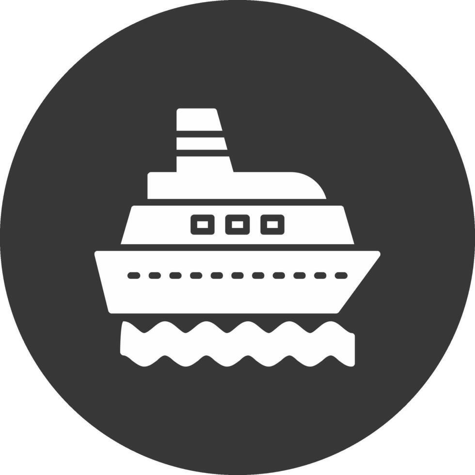 Ship Glyph Inverted Icon vector