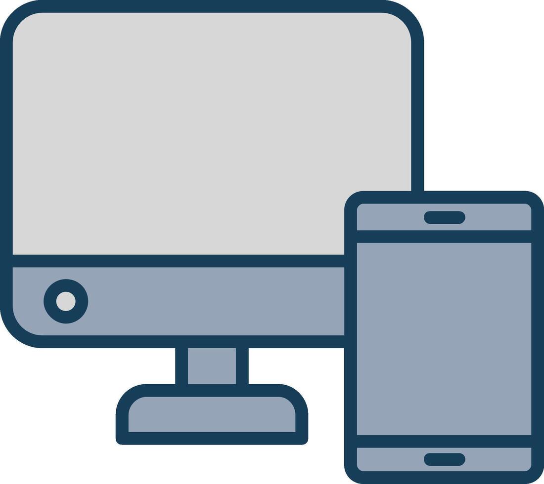 Adaptive web development Line Filled Grey Icon vector