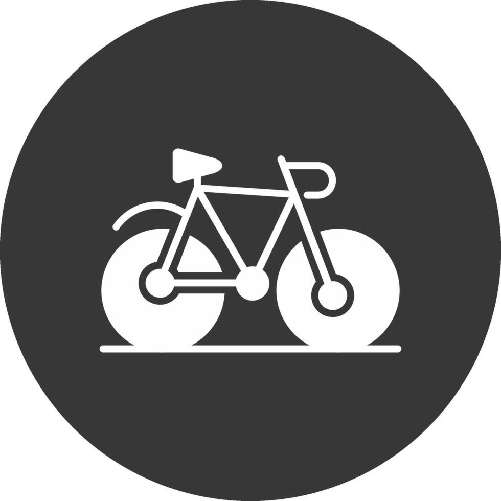 icono de glifo de bicicleta invertido vector