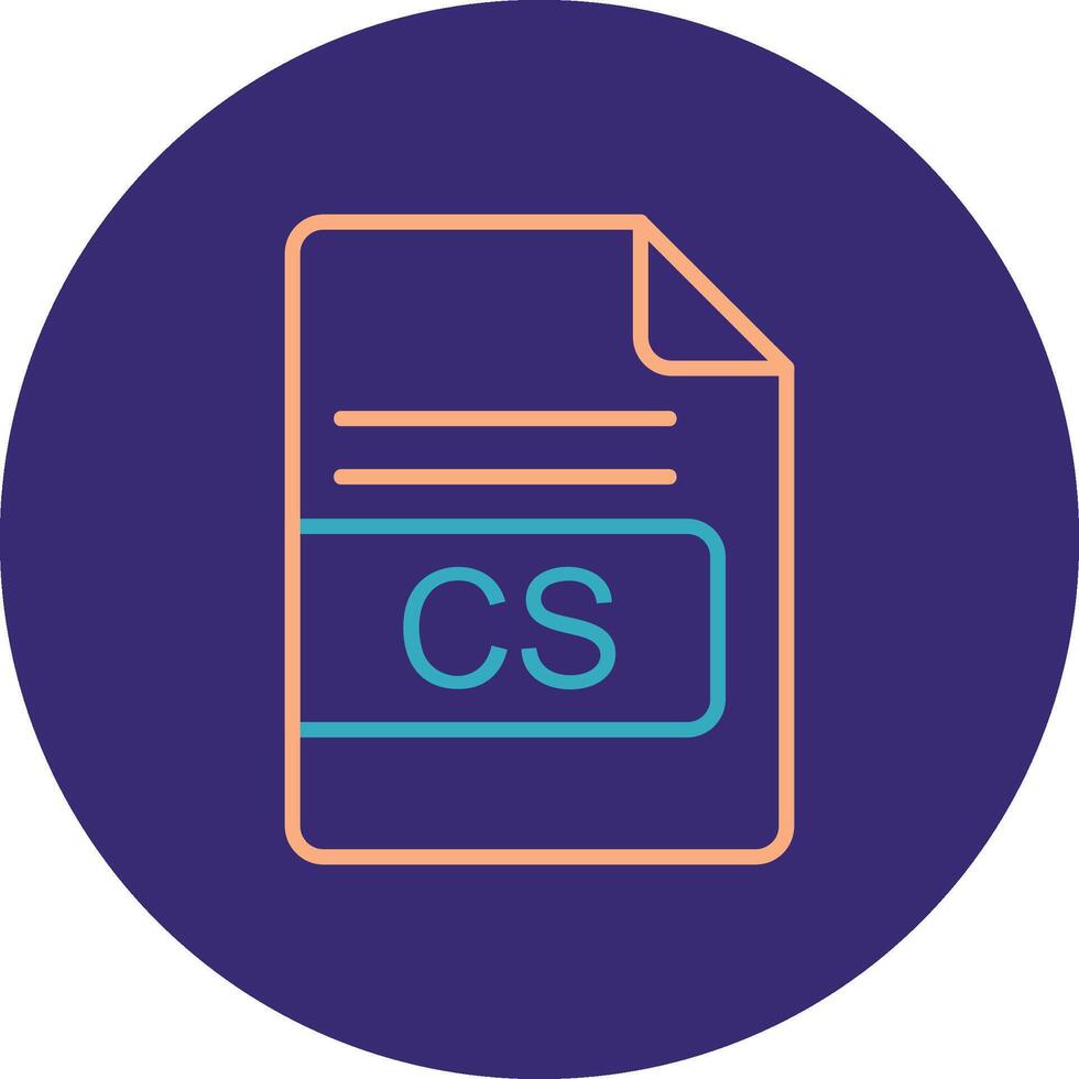 CS File Format Line Two Color Circle Icon vector