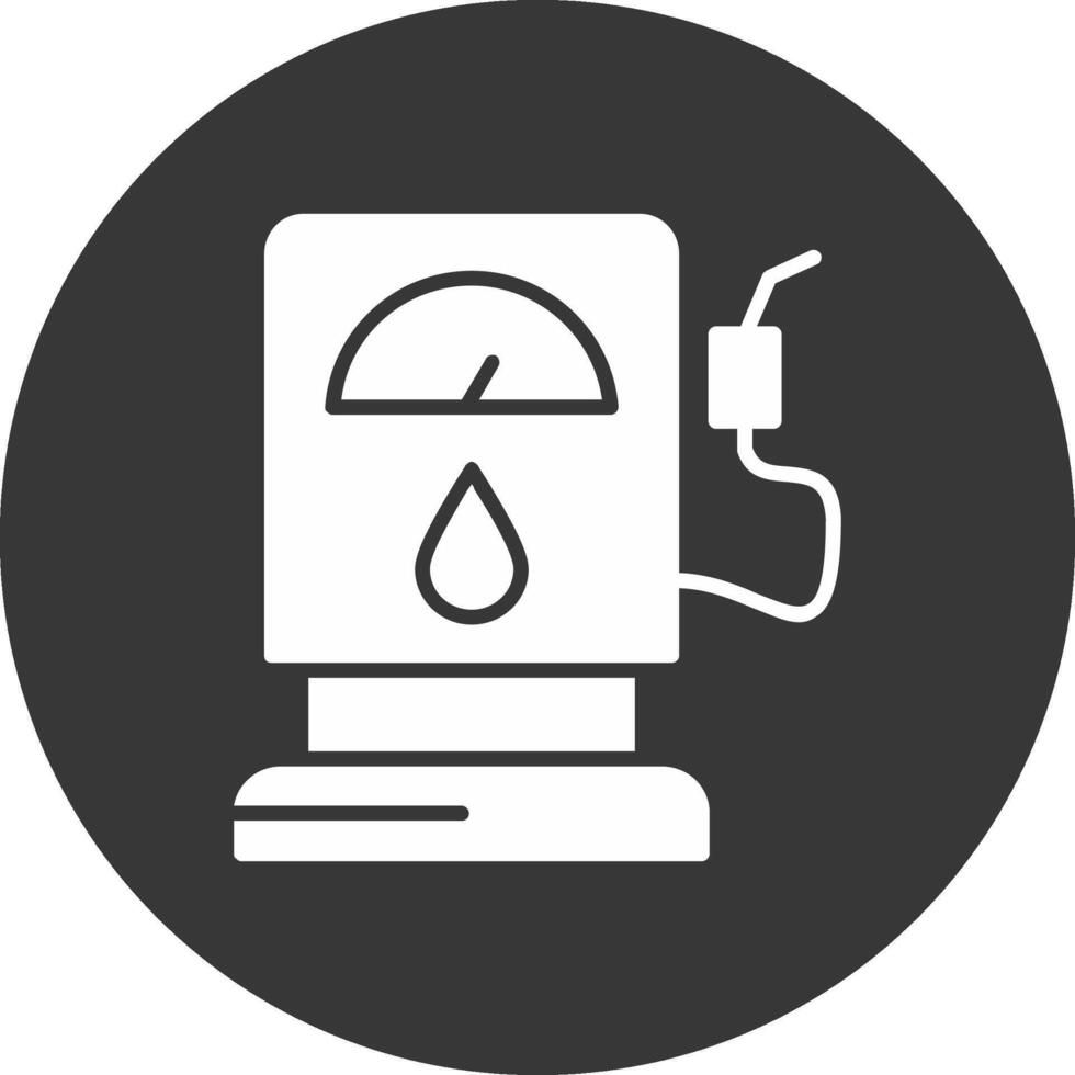 Oil Station Glyph Inverted Icon vector