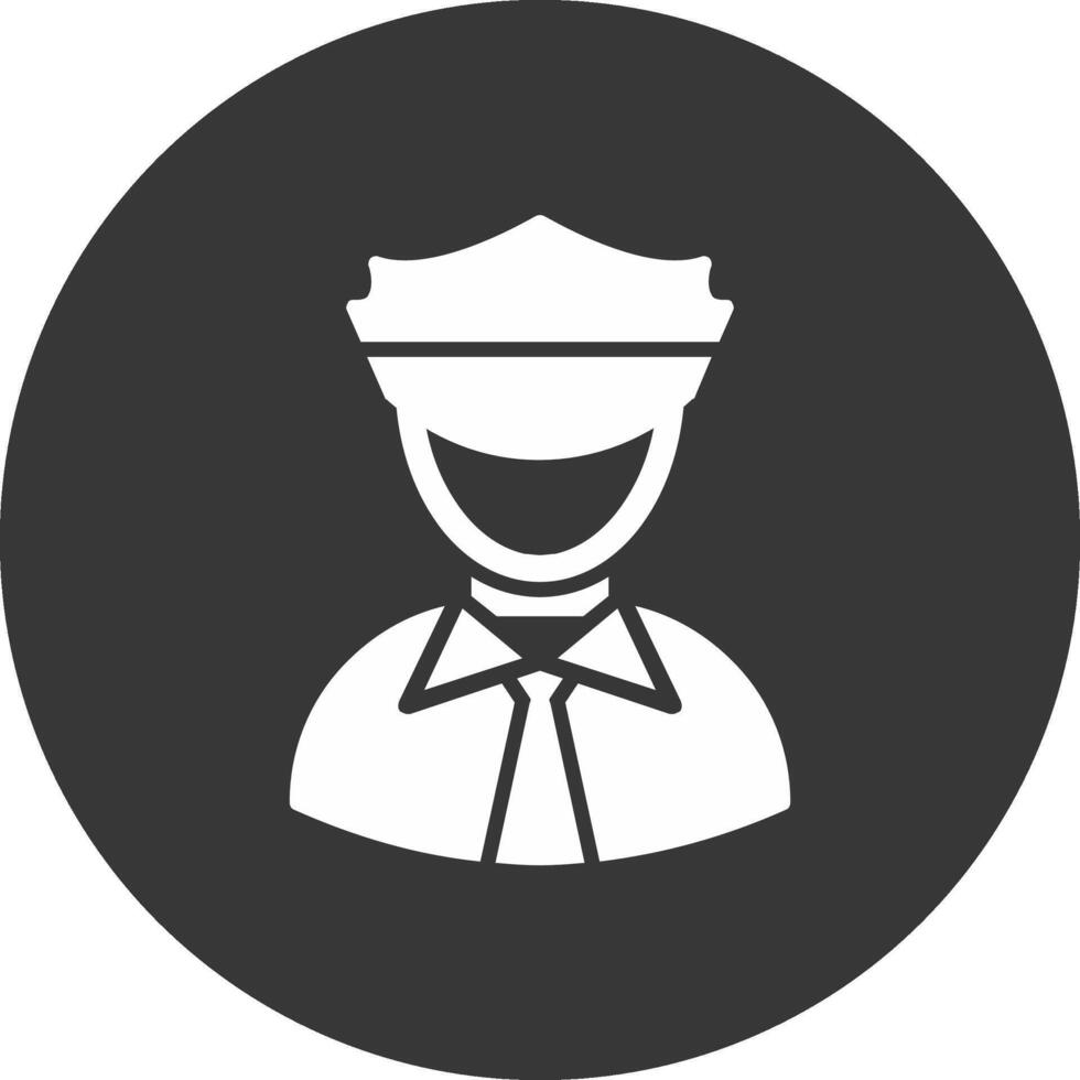 Taxi Driver Glyph Inverted Icon vector