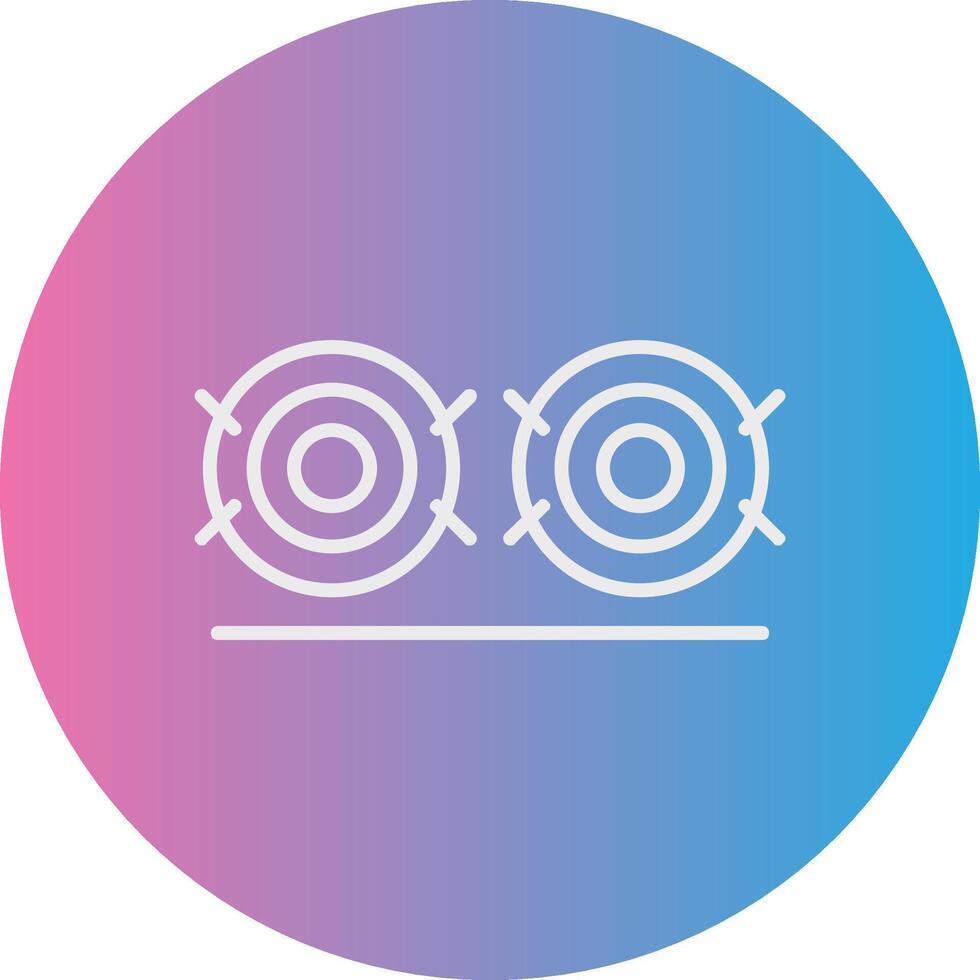 Hay Bale Line Gradient Circle Icon vector