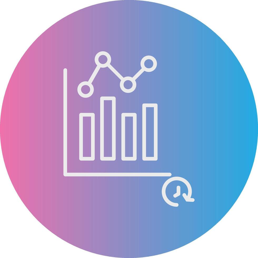 Time Analysis Line Gradient Circle Icon vector