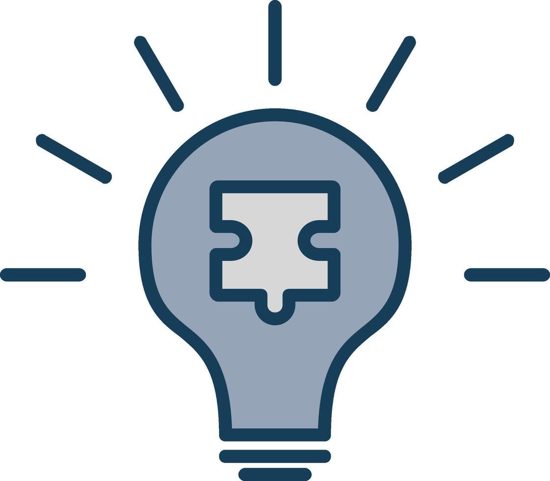 Solution Line Filled Grey Icon vector