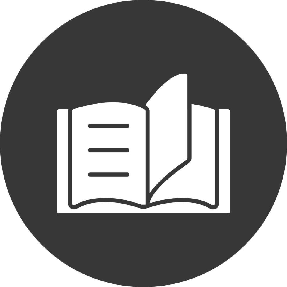 Reading Glyph Inverted Icon vector