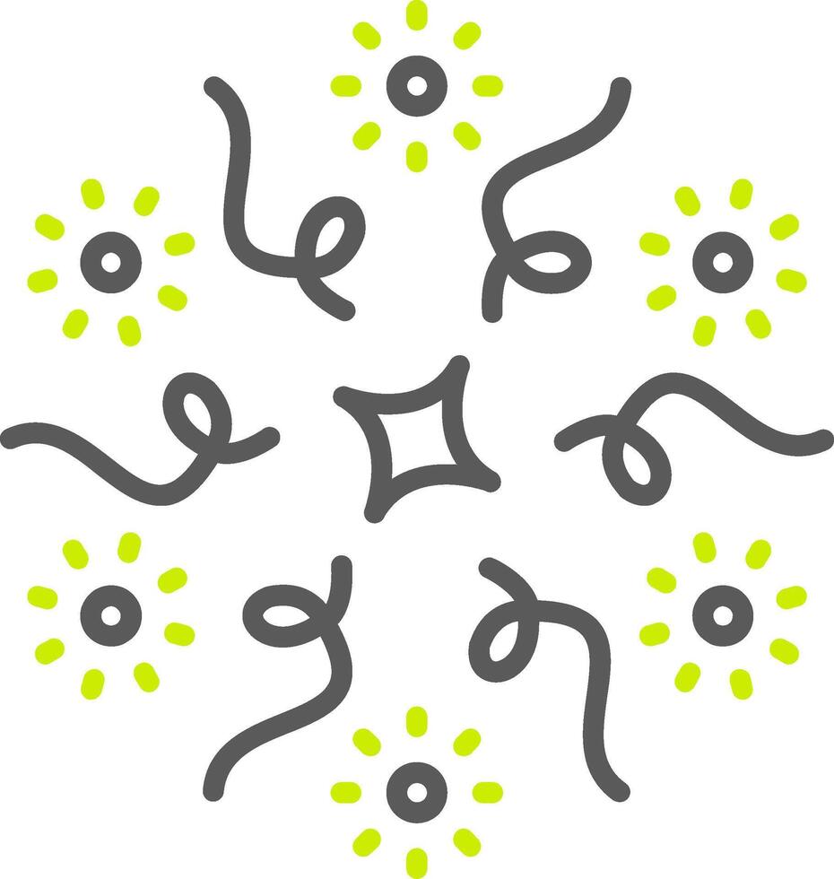 Firework Line Two Color Icon vector