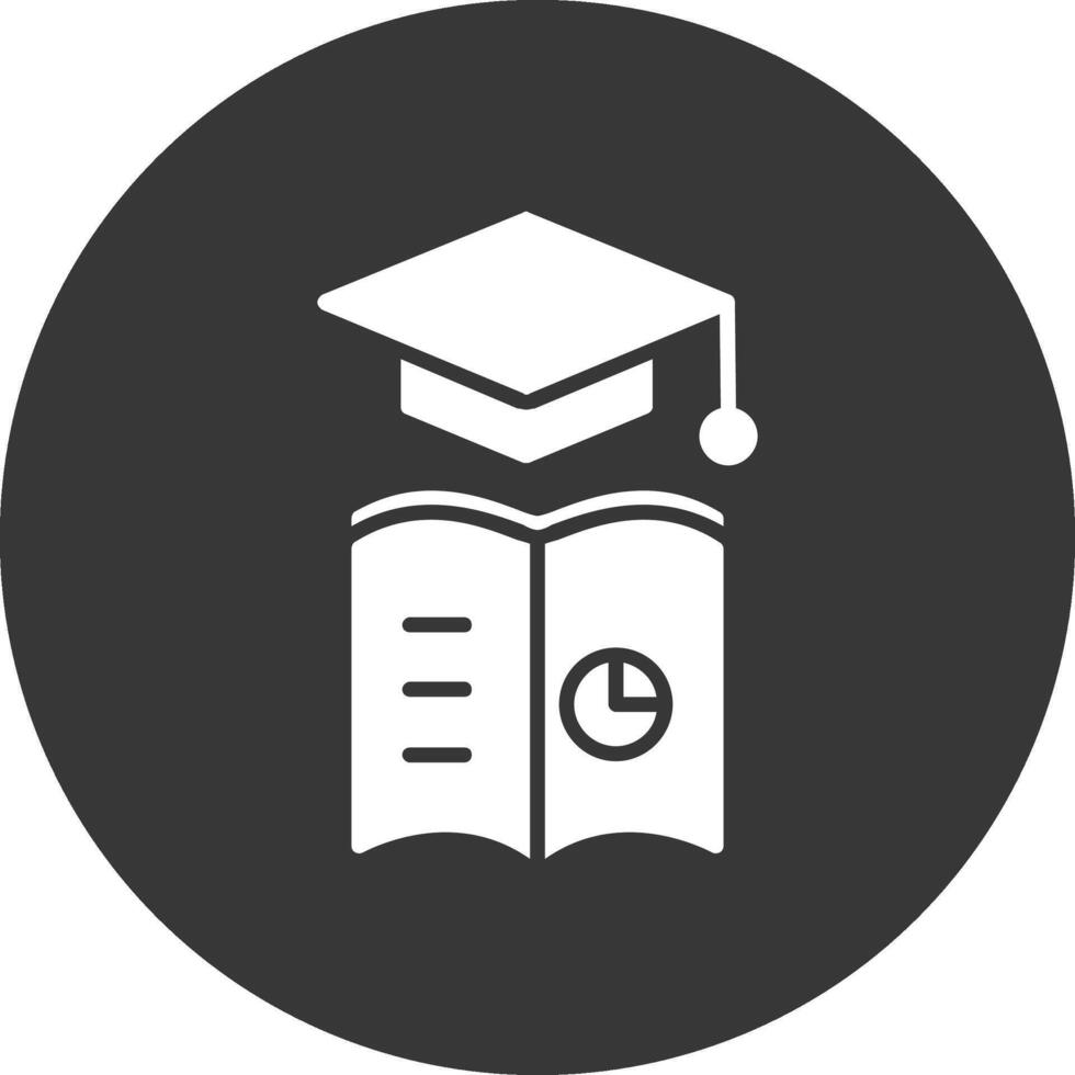 Learning Analytics Glyph Inverted Icon vector