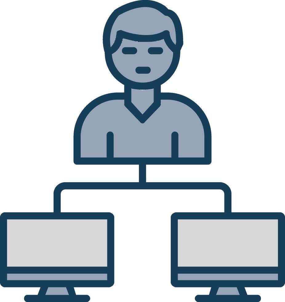 Server Client Line Filled Grey Icon vector