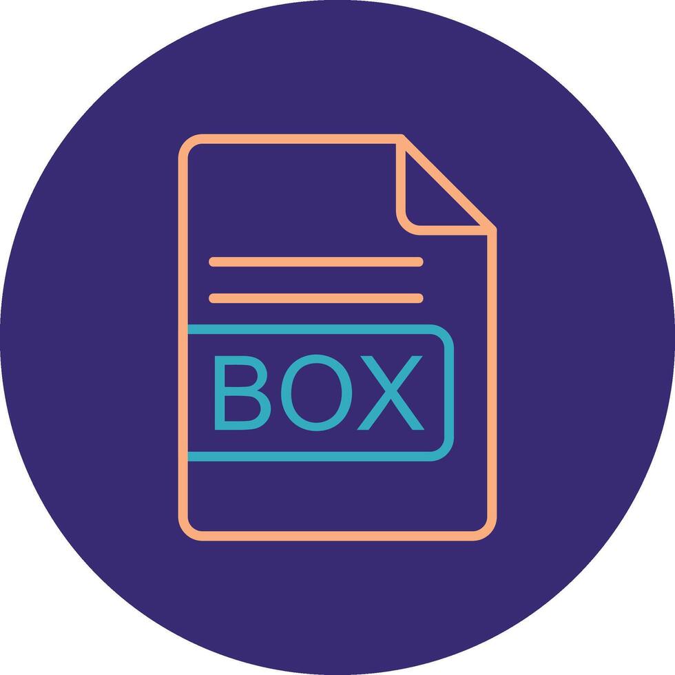 BOX File Format Line Two Color Circle Icon vector