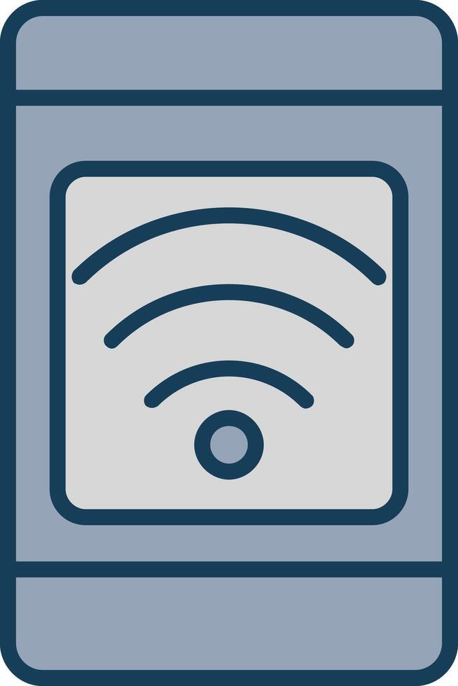 Mobile Connection Line Filled Grey Icon vector