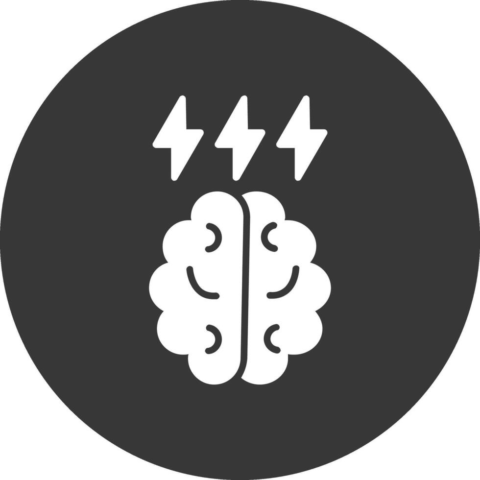 Brainstorm Glyph Inverted Icon vector
