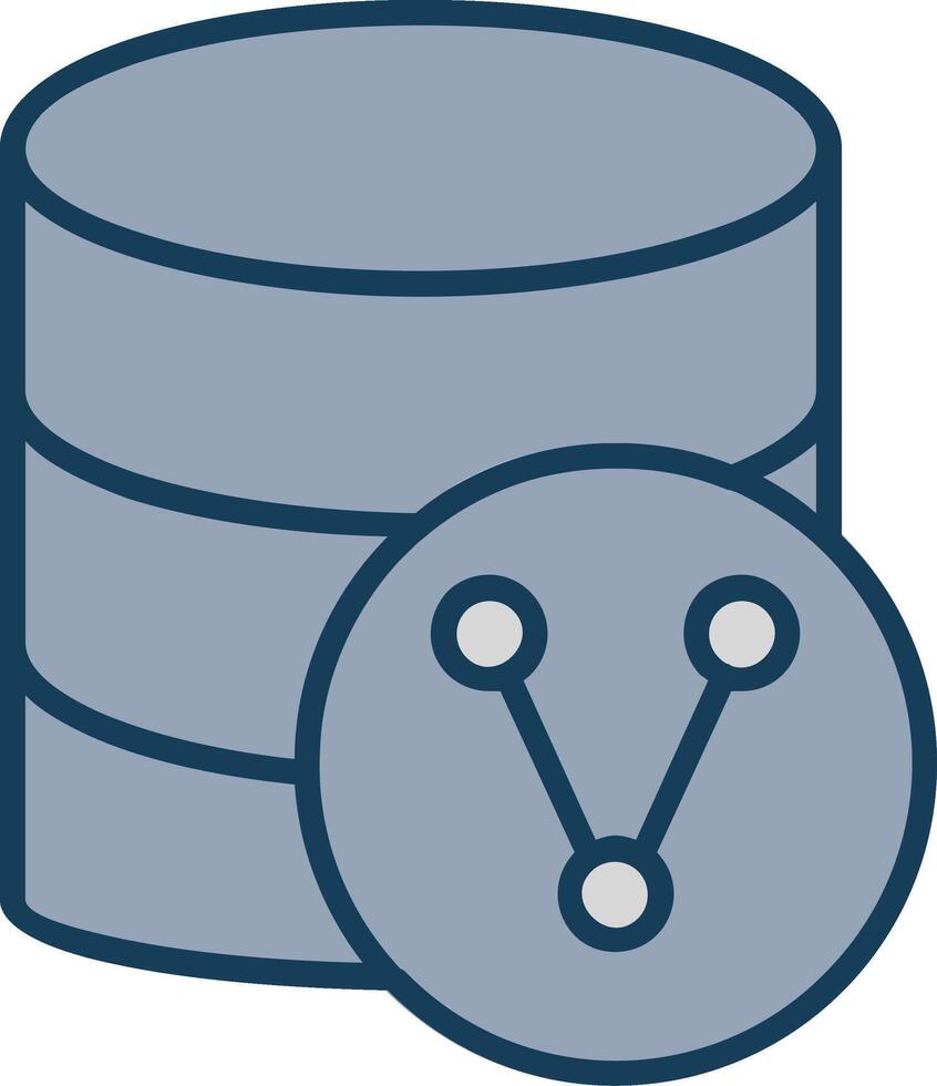 Database Sharing Line Filled Grey Icon vector