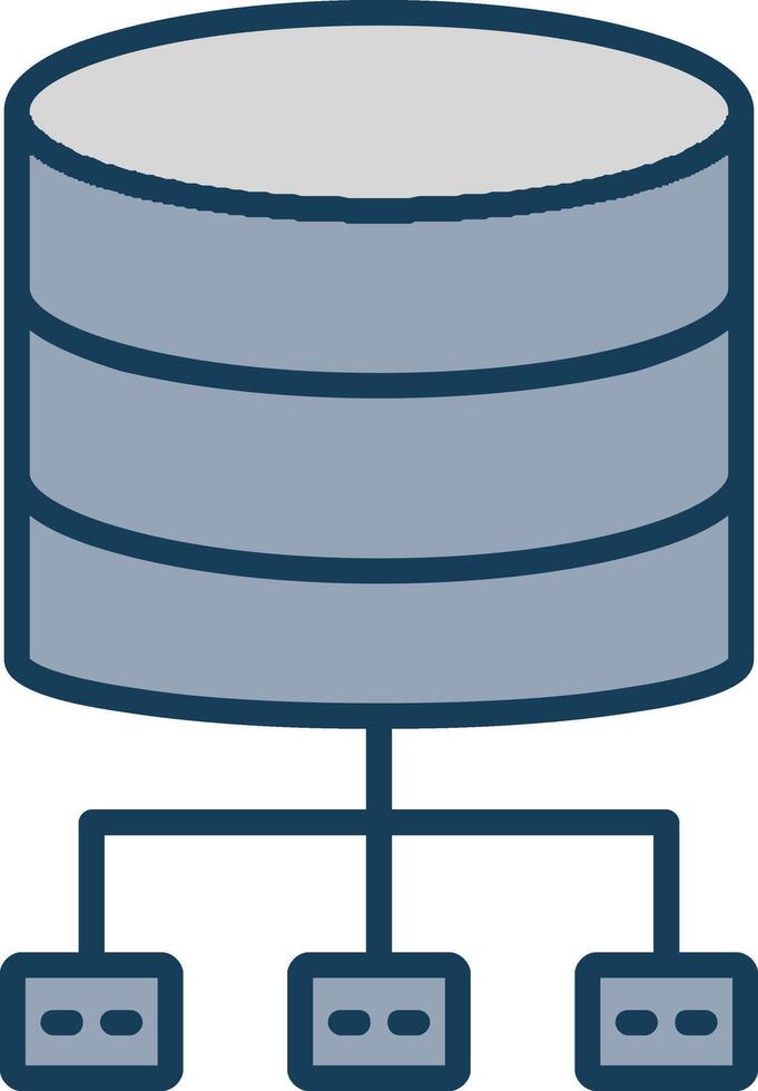 Database Architecture Line Filled Grey Icon vector