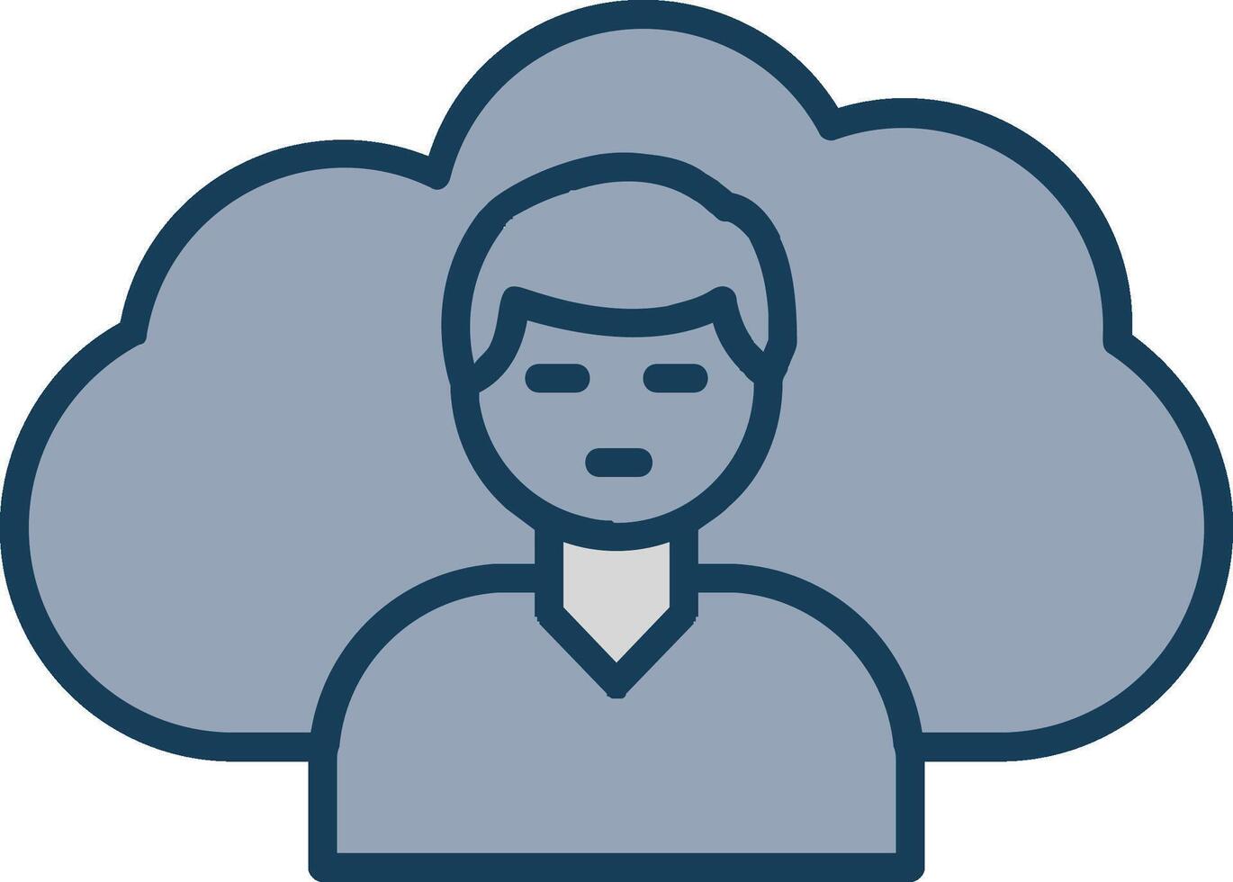 Cloud Client Line Filled Grey Icon vector