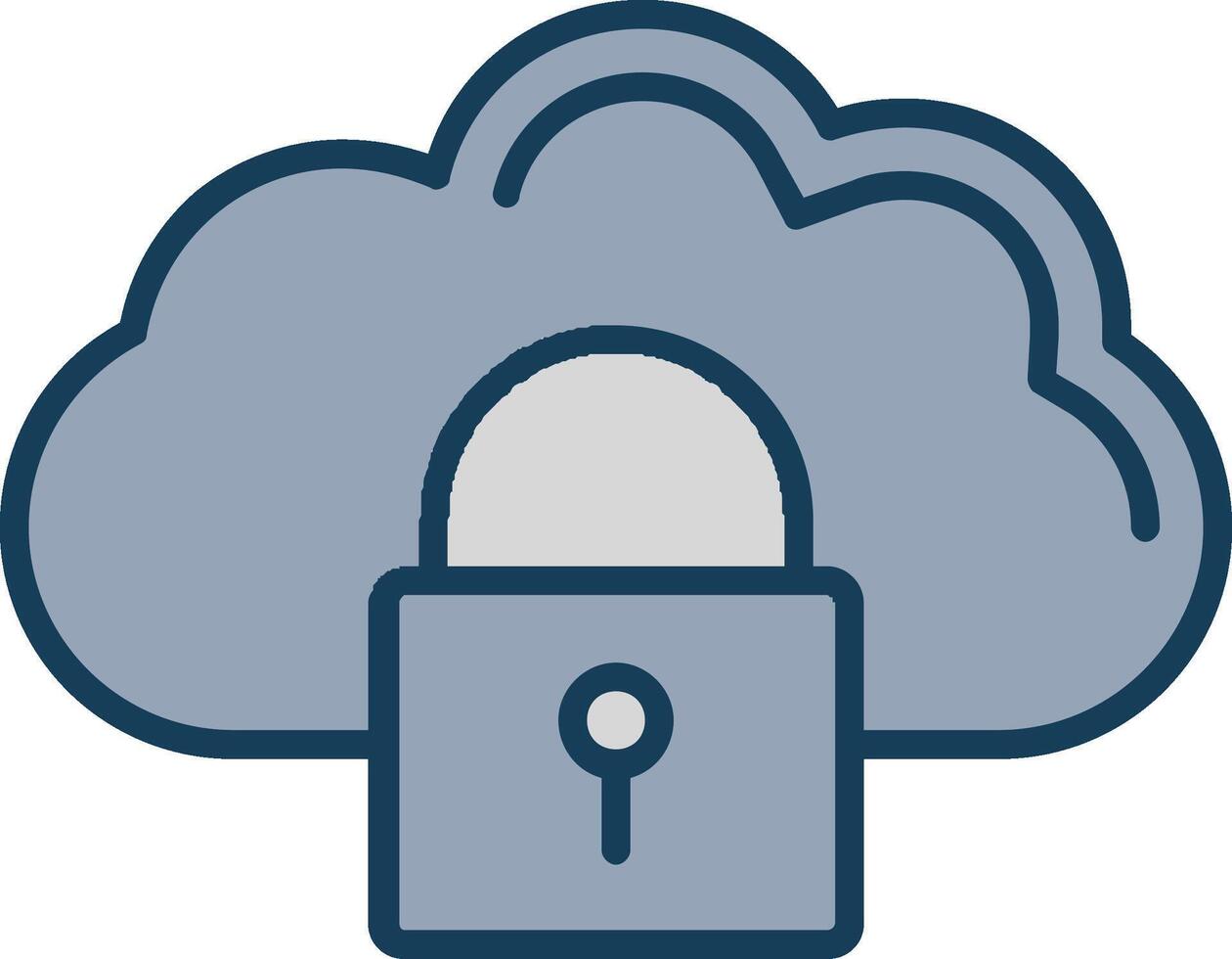 Cloud Security Line Filled Grey Icon vector