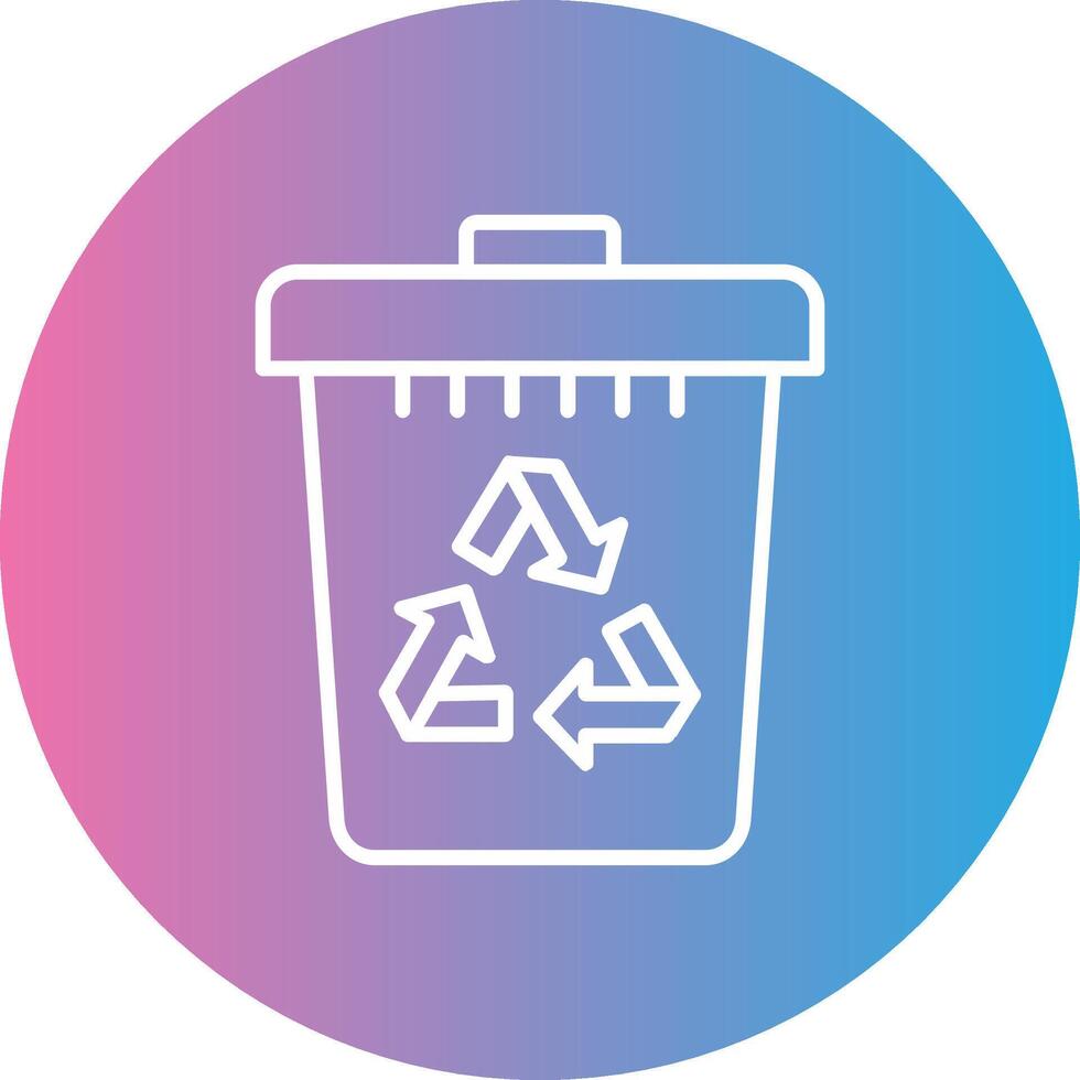 Recycle Bin Line Gradient Circle Icon vector