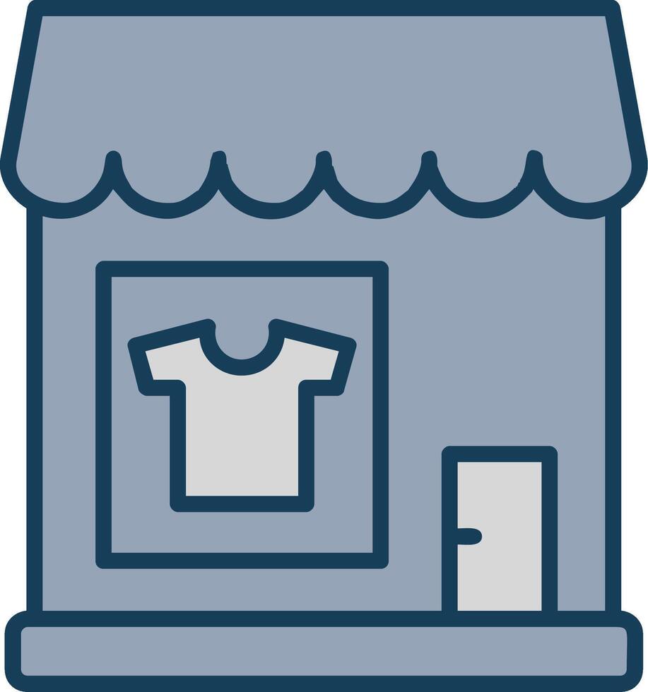 Clothing Shop Line Filled Grey Icon vector