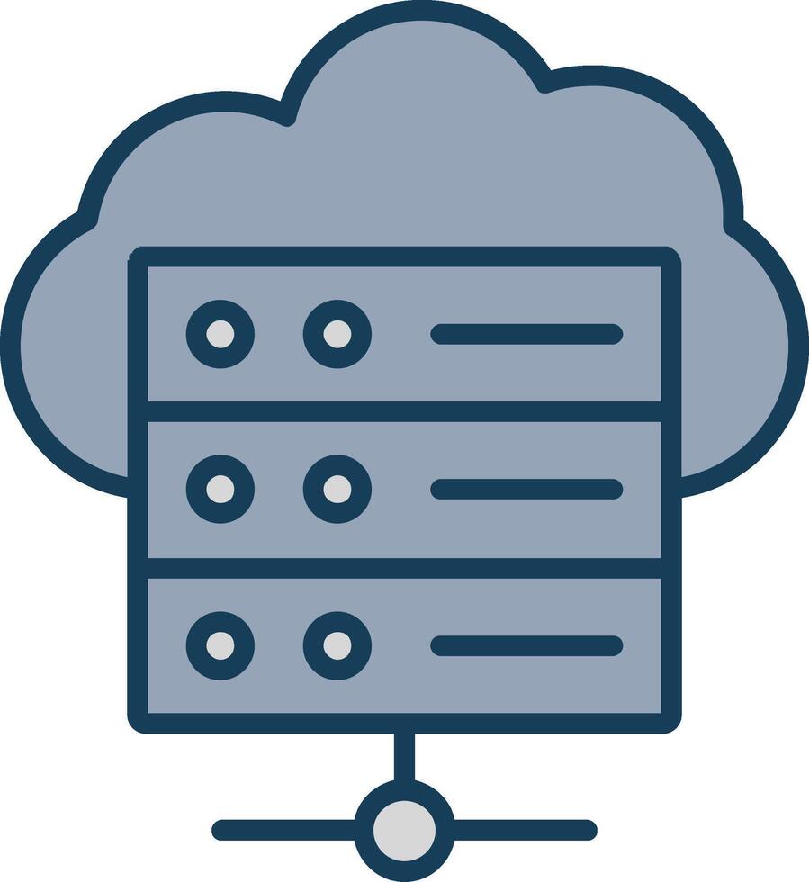 Cloud Database Line Filled Grey Icon vector