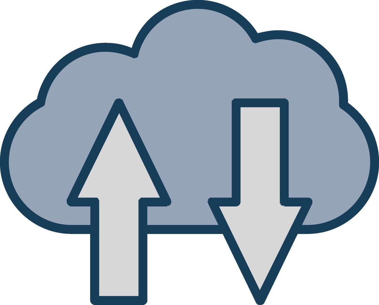Cloud Computing Line Filled Grey Icon vector