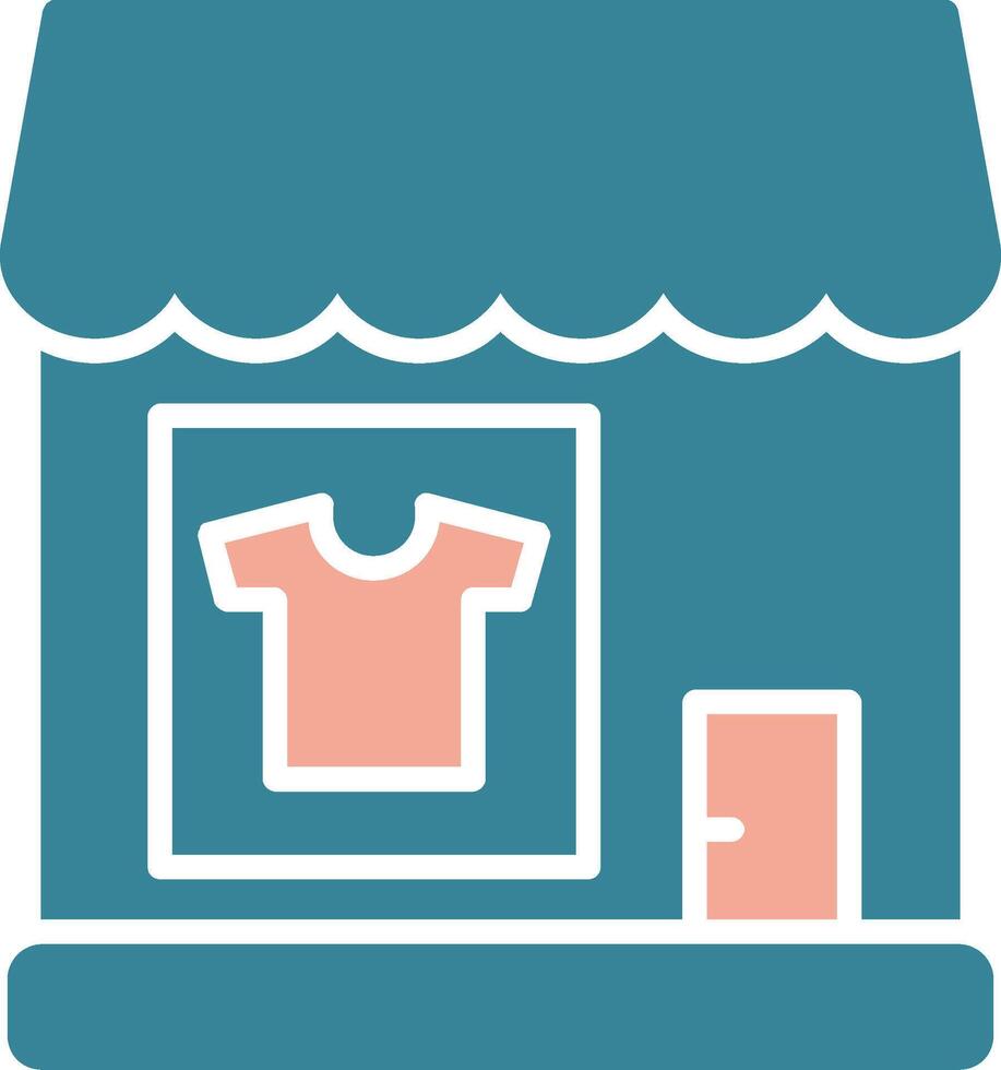 Clothing Shop Glyph Two Color Icon vector