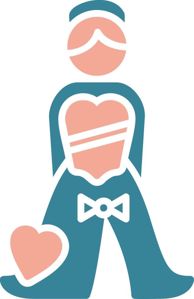 Bride Glyph Two Color Icon vector