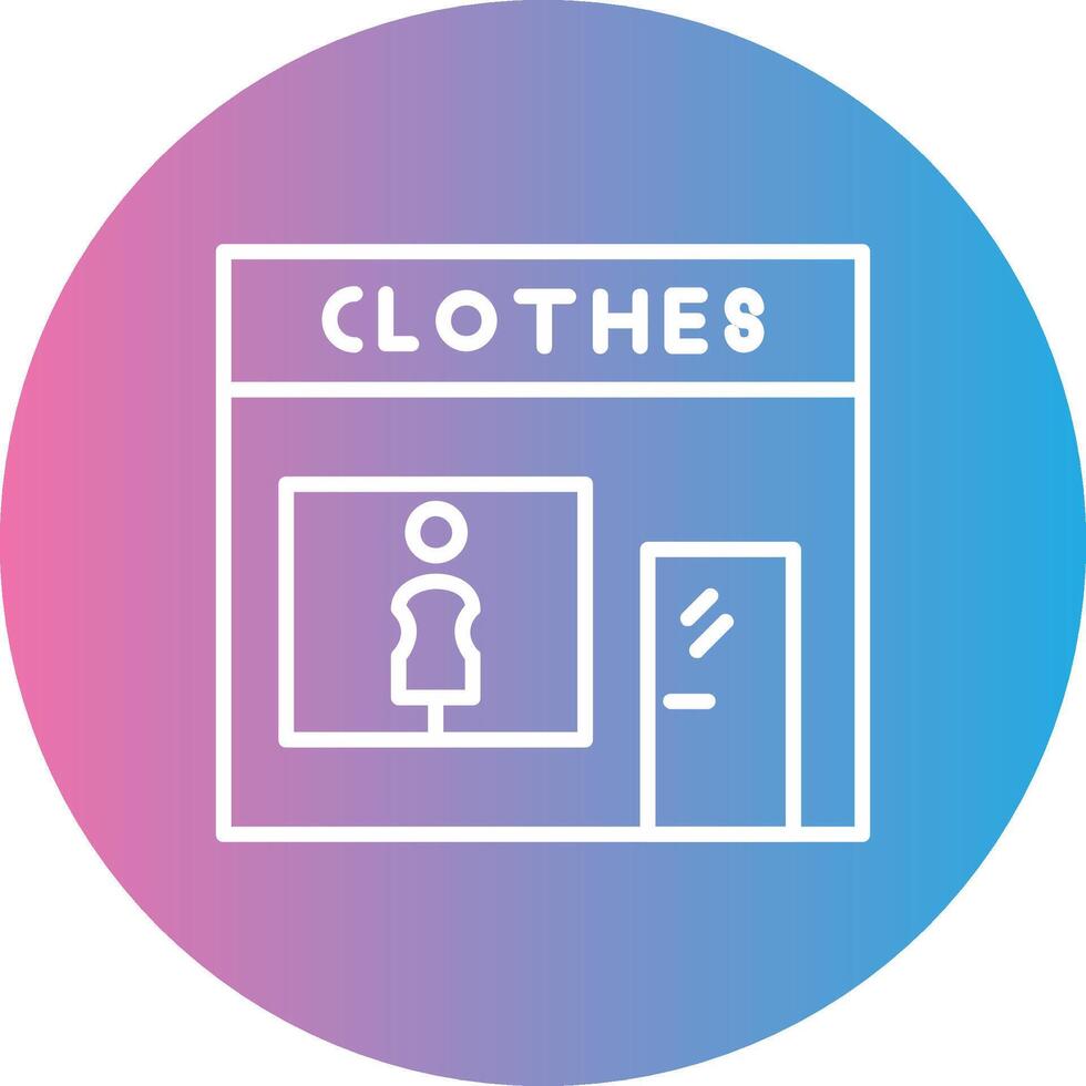 Fashion store Line Gradient Circle Icon vector