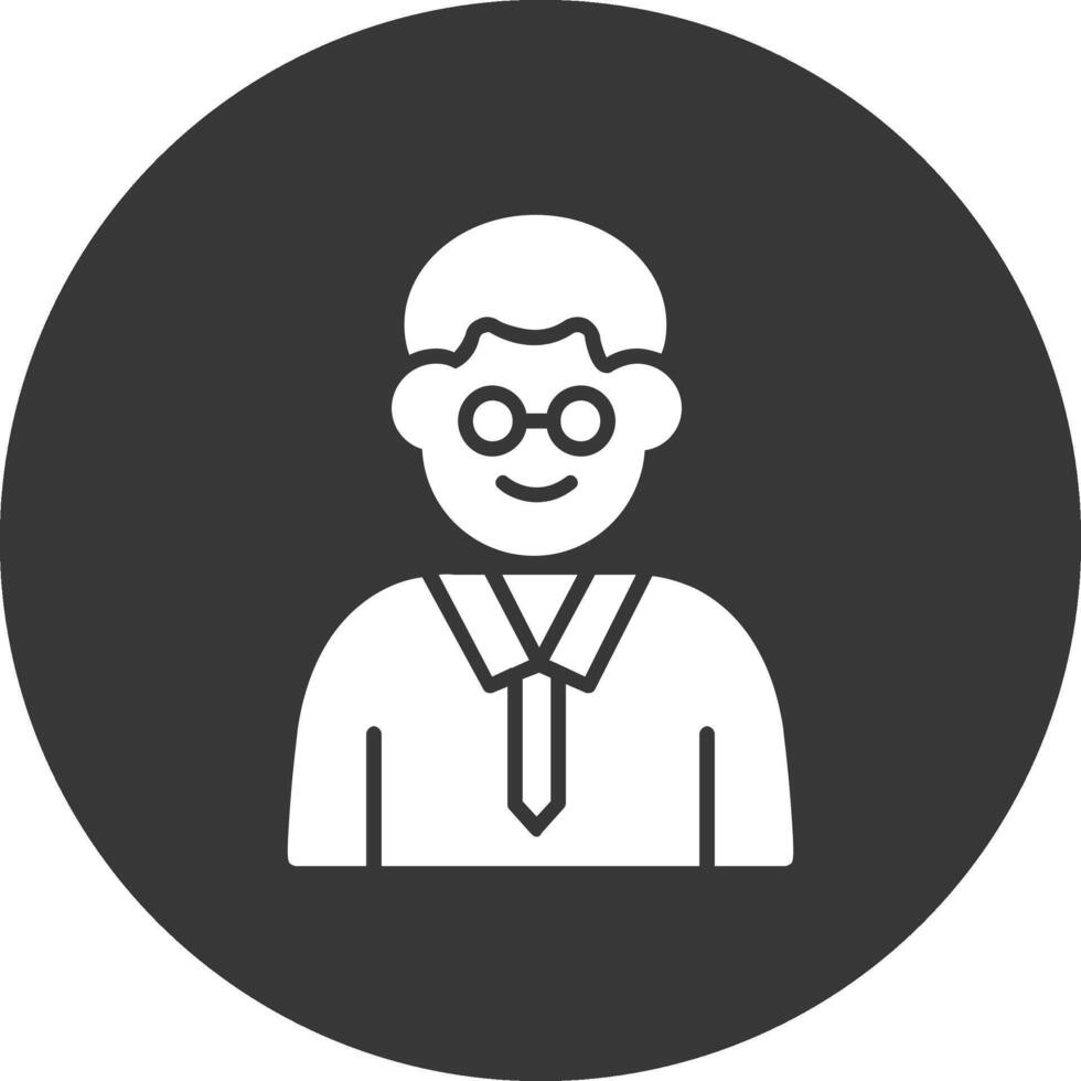 Professor Glyph Inverted Icon vector