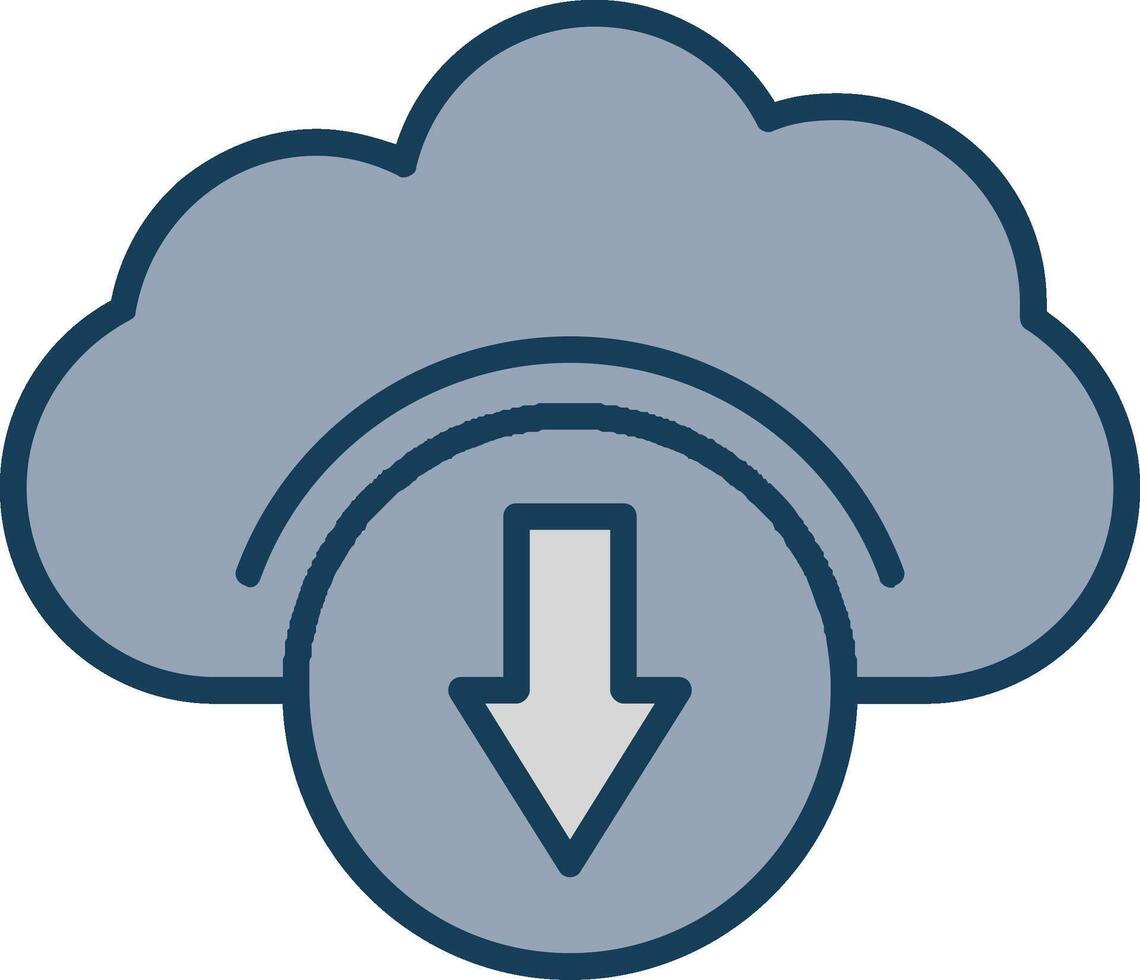 Cloud Services Line Filled Grey Icon vector