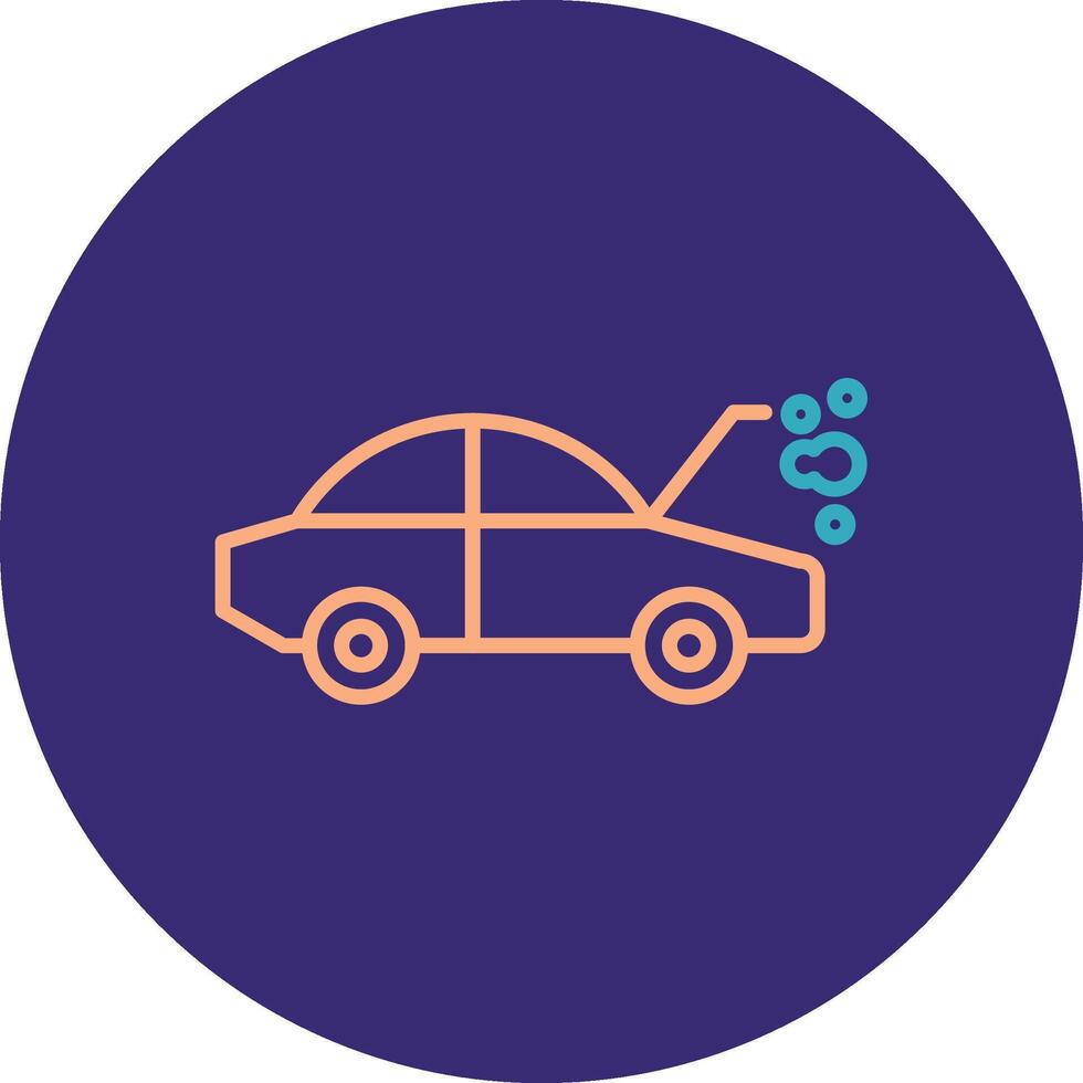 Car Breakdown Line Two Color Circle Icon vector