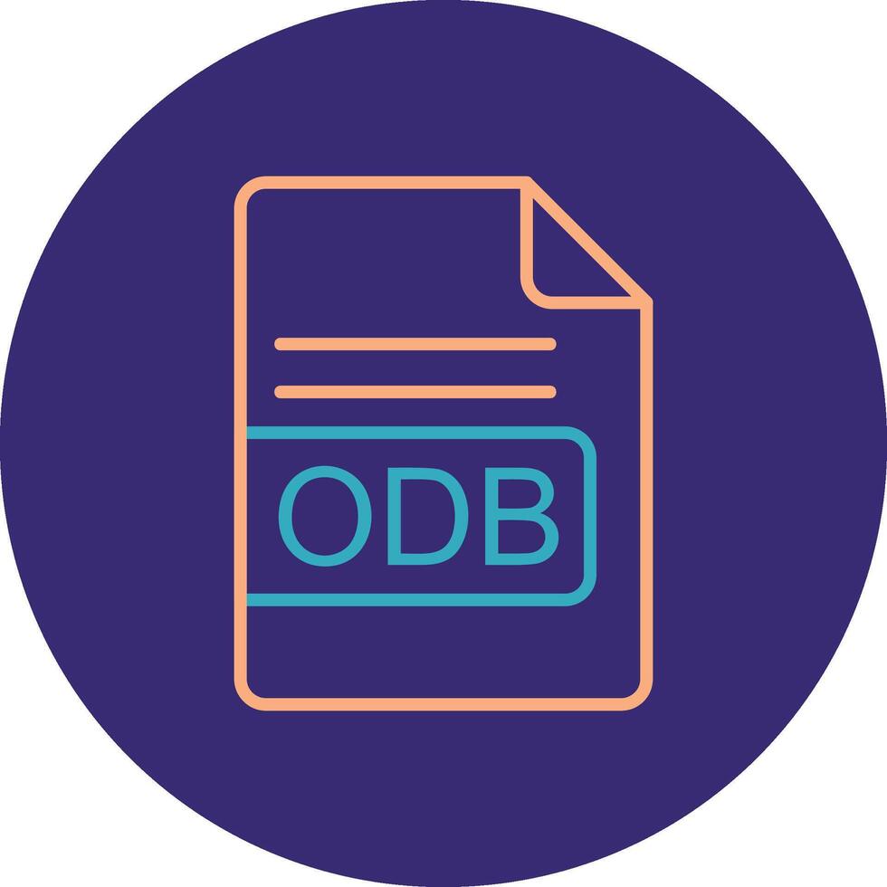 ODB File Format Line Two Color Circle Icon vector