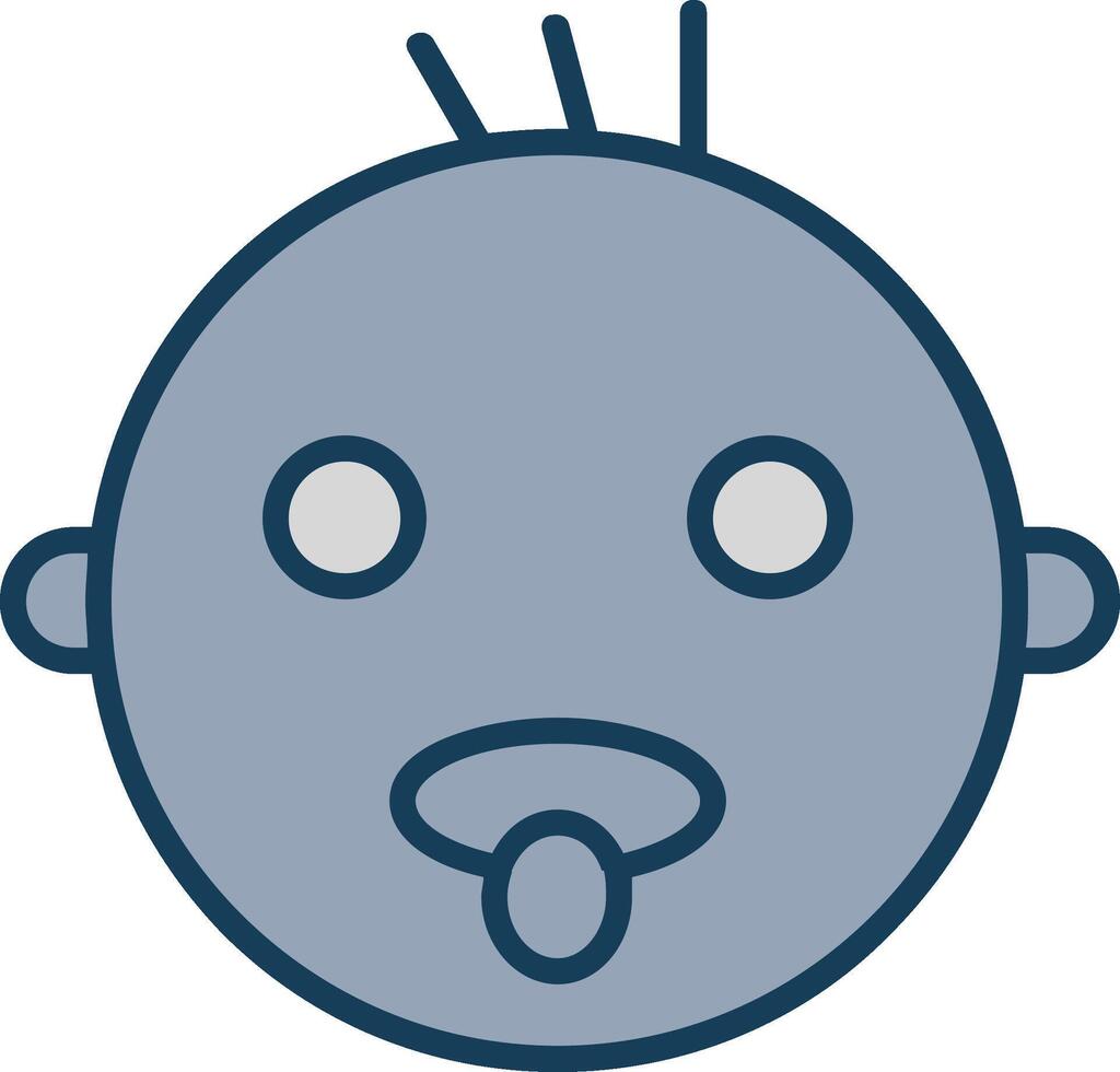 Baby Line Filled Grey Icon vector