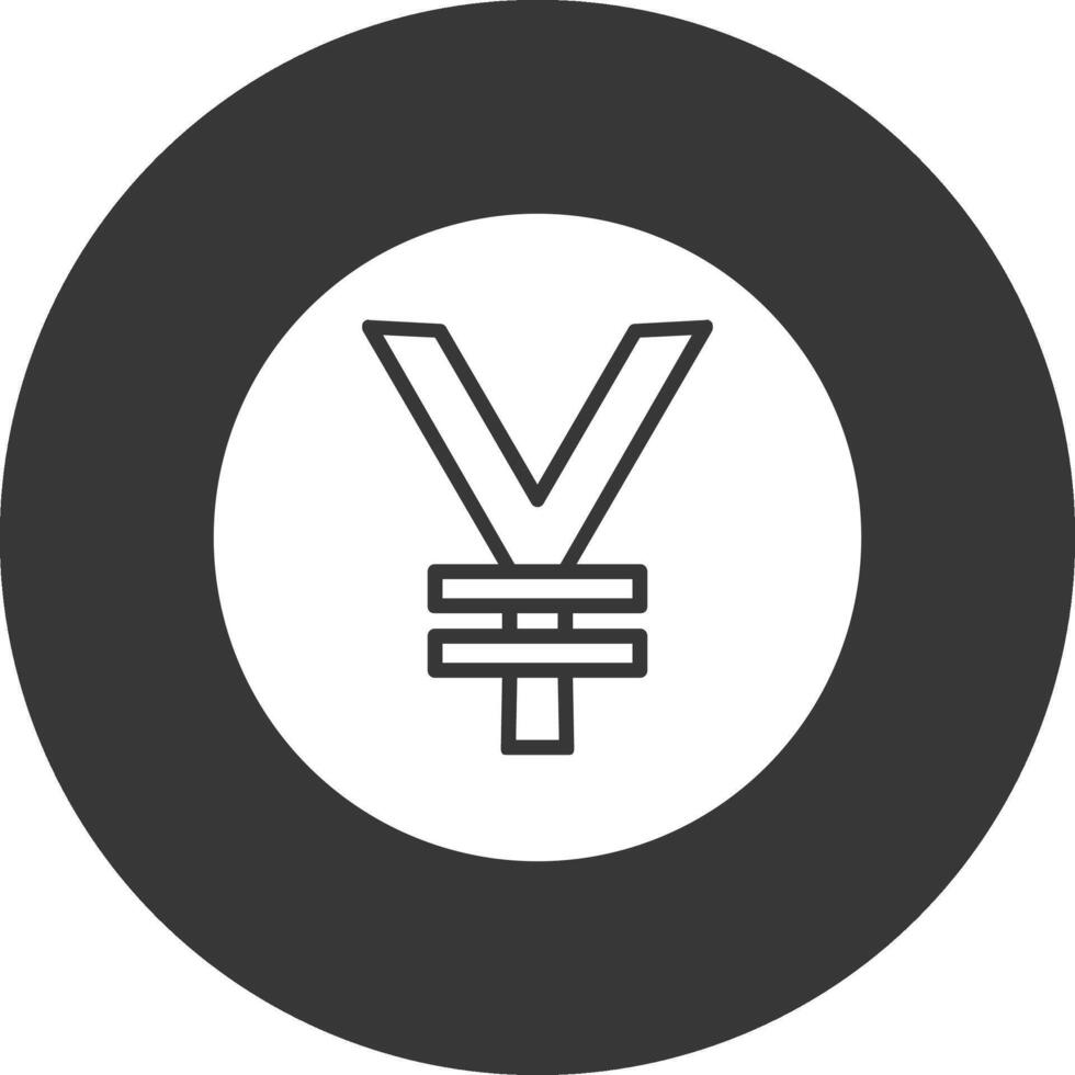 Yen Coin Glyph Inverted Icon vector