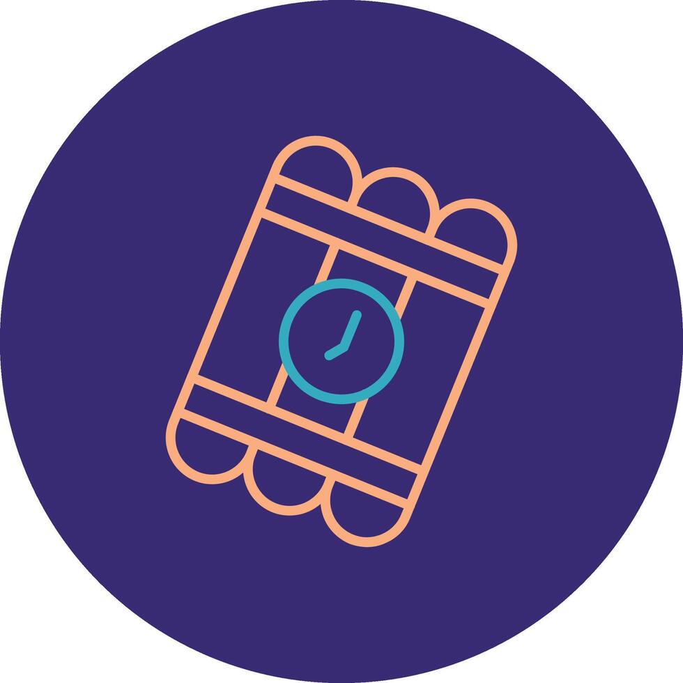 Bomb Line Two Color Circle Icon vector