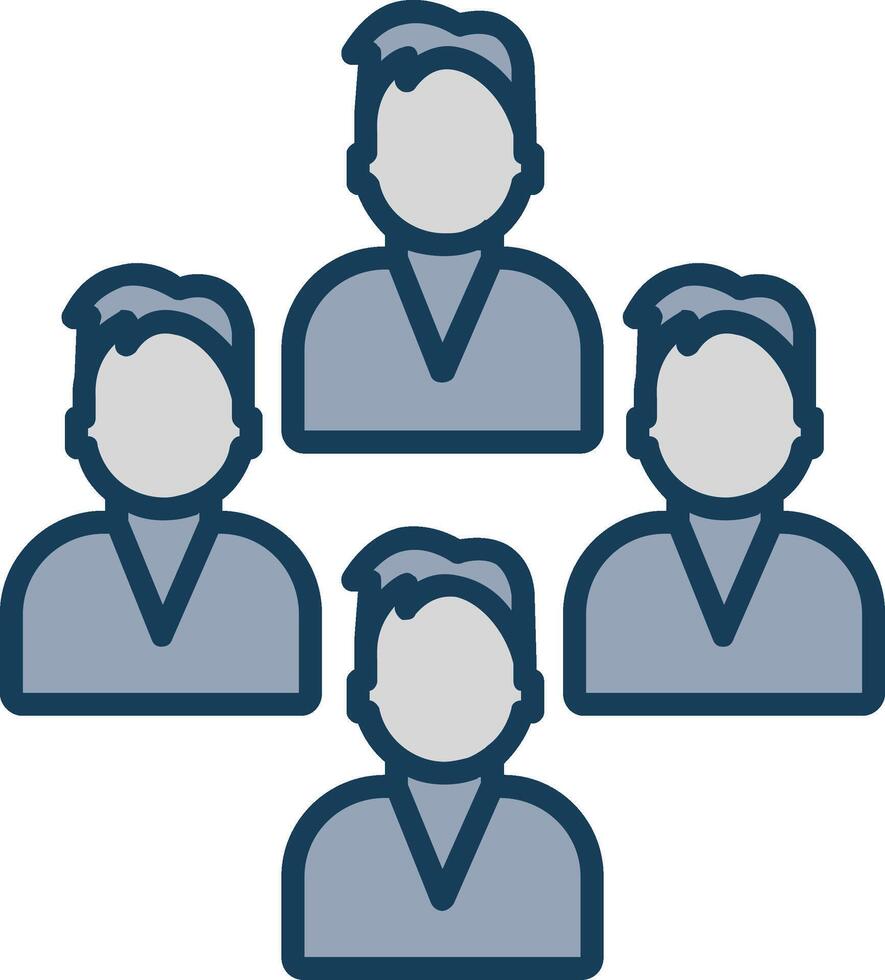 Team Line Filled Grey Line Filled Grey Icon vector