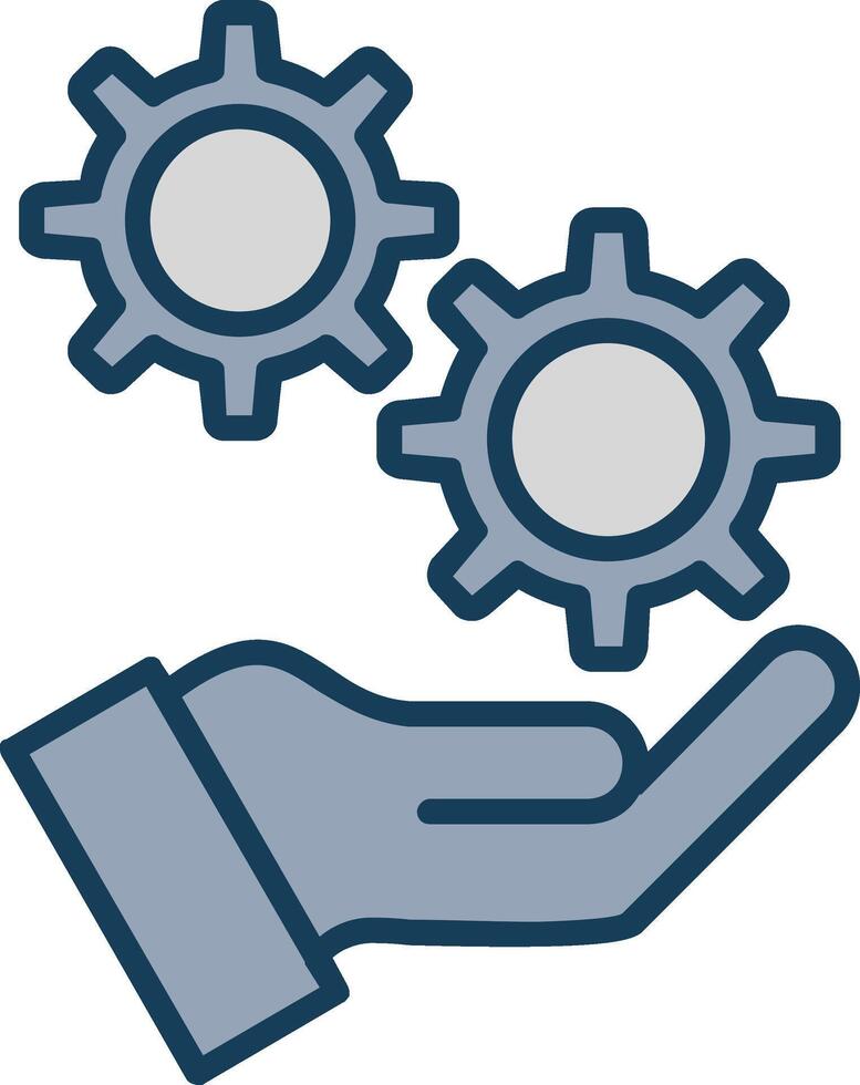 Money Work Hand Line Filled Grey Icon vector