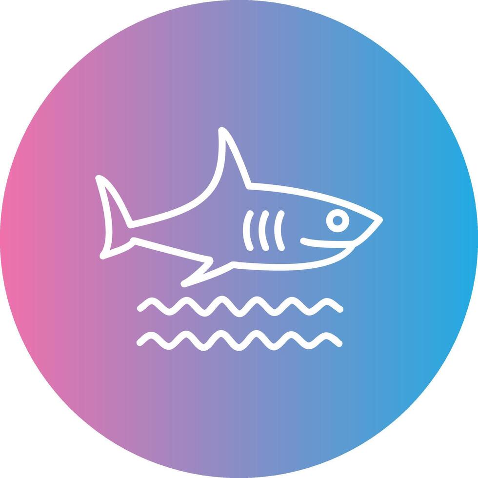 Shark Line Gradient Circle Icon vector