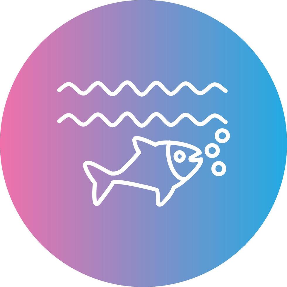 Fish Line Gradient Circle Icon vector