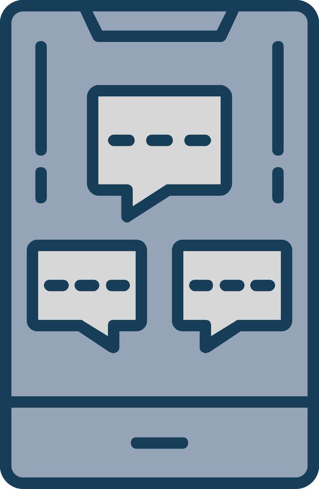 Mobile Chat Info Line Filled Grey Icon vector