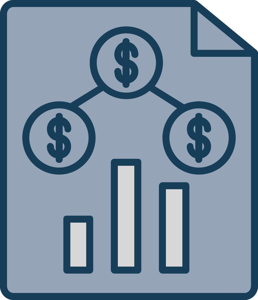 Money Analysis Line Filled Grey Icon vector