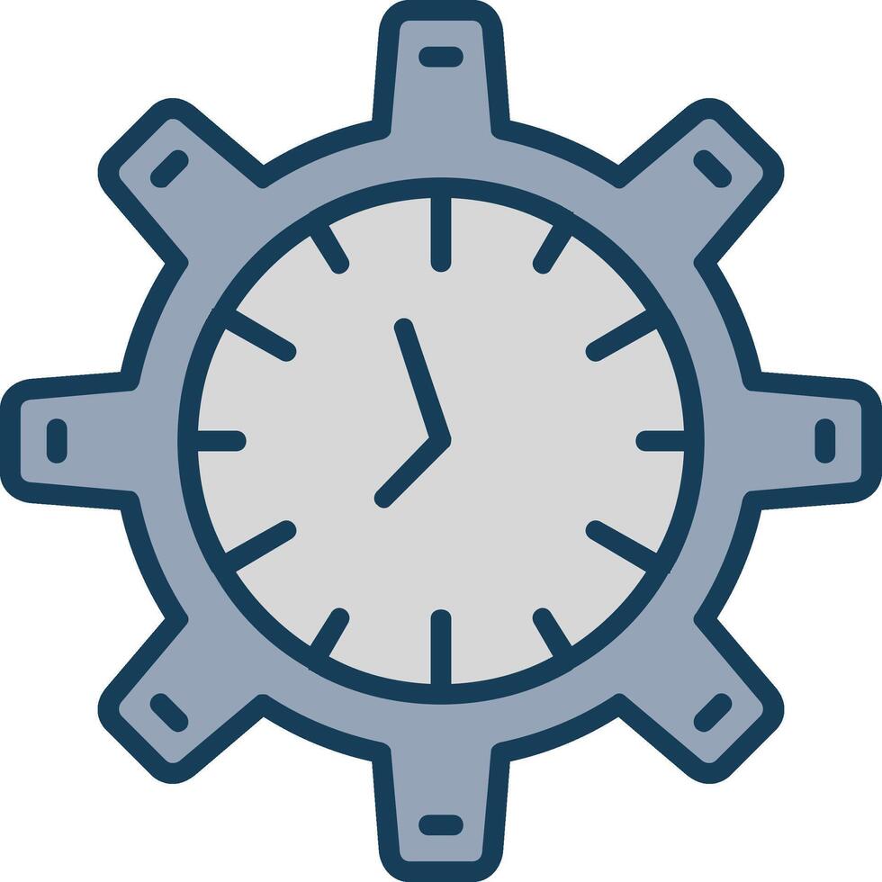 hora administración línea lleno gris icono vector