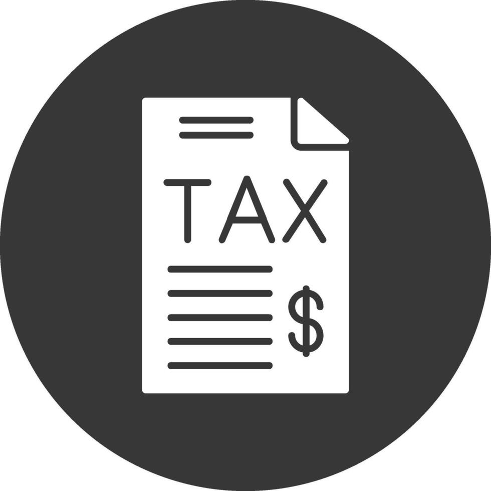 Tax Glyph Inverted Icon vector